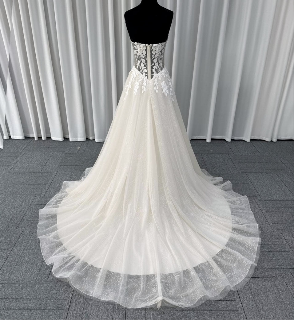 Elara 07 corset A-line wedding dress, back