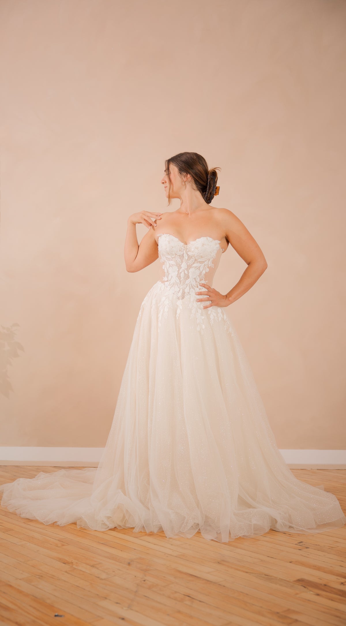Elara 07 strapless sweetheart A-line wedding dress
