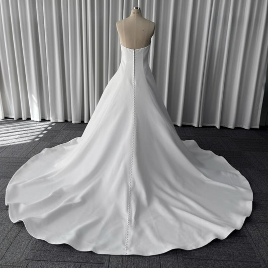 Opal minimalist A-line wedding dress, back