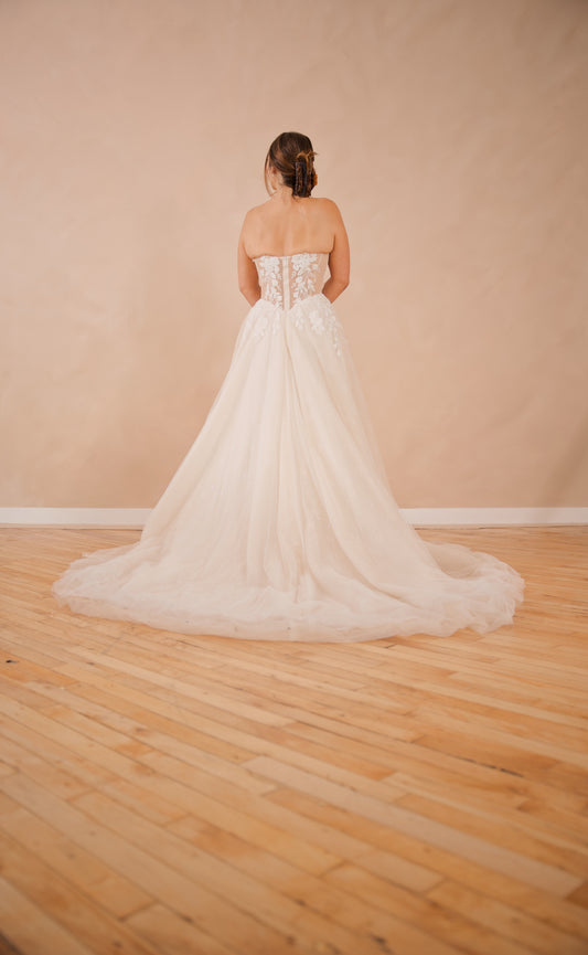 Elara 07 strapless sweetheart A-line wedding dress
