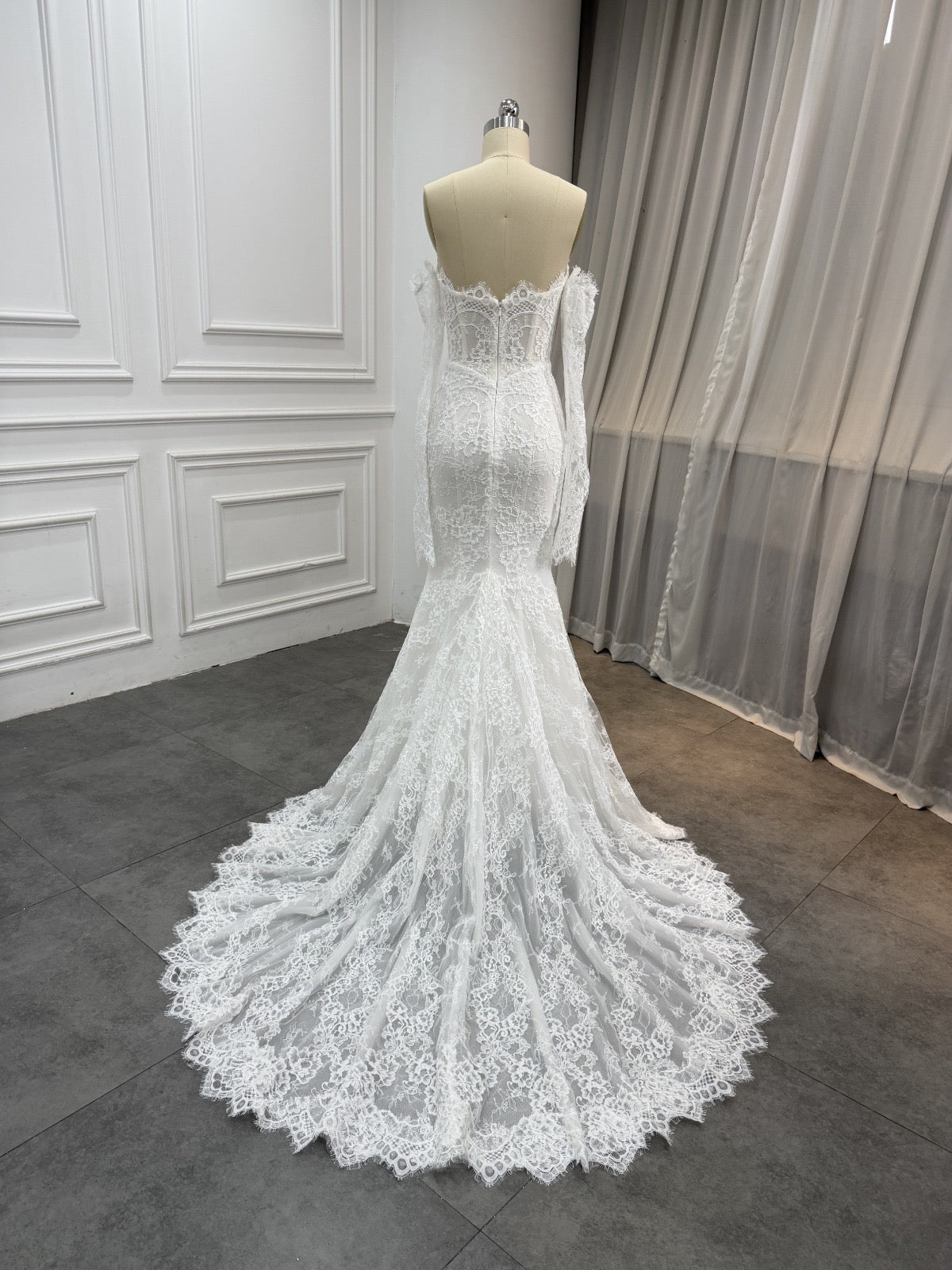Zaria lace mermaid wedding dress, back