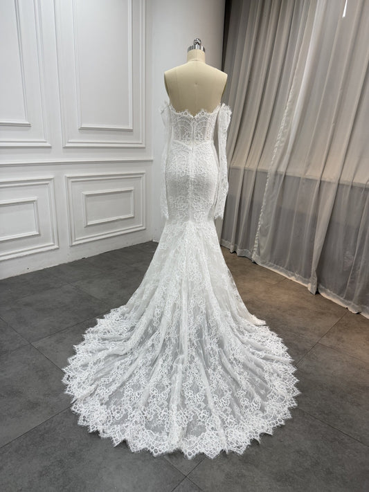 Zaria lace mermaid wedding dress, back